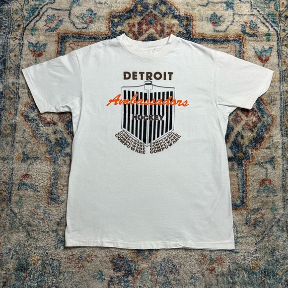 Vintage Detroit Ambassadors Hockey T-shirt Large - Picture 1 of 4